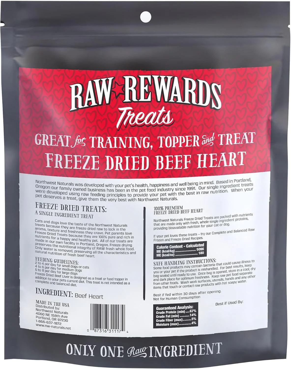 Northwest Naturals Raw Rewards Freeze-Dried Beef Heart Treats for Dogs and Cats - Bite-Sized Pieces - Healthy, 1 Ingredient, Human Grade Pet Food, All Natural, Proudly Made in USA - Image 7