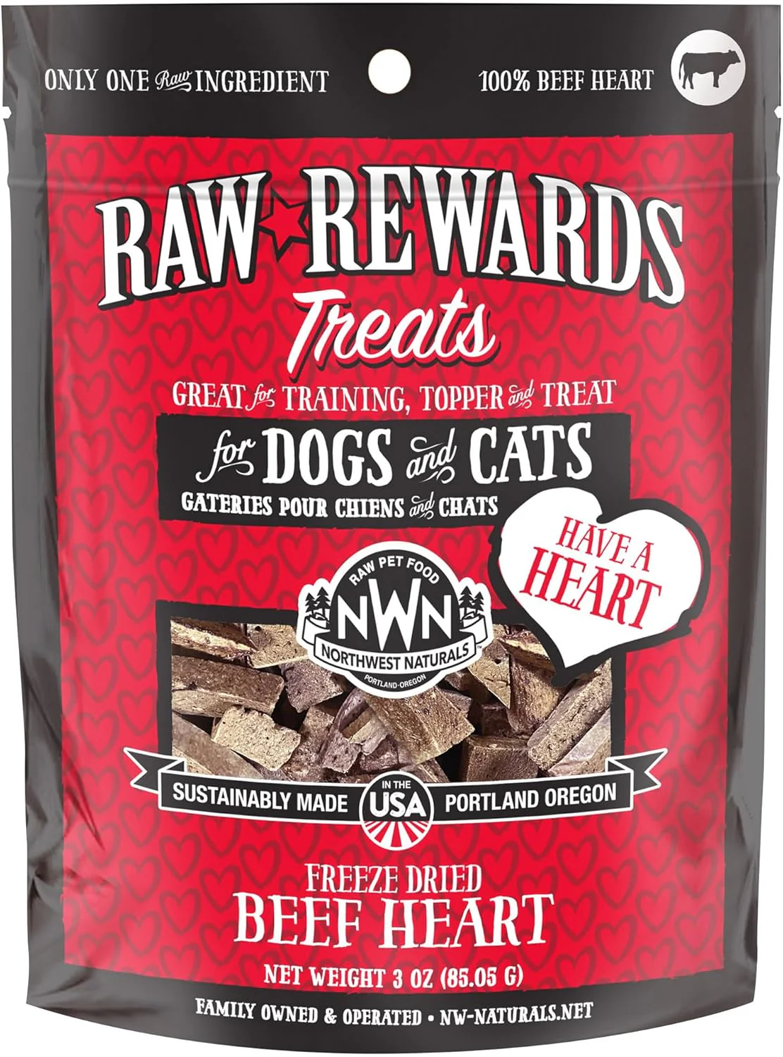 Northwest Naturals Raw Rewards Freeze-Dried Beef Heart Treats for Dogs and Cats - Bite-Sized Pieces - Healthy, 1 Ingredient, Human Grade Pet Food, All Natural, Proudly Made in USA - Image 8