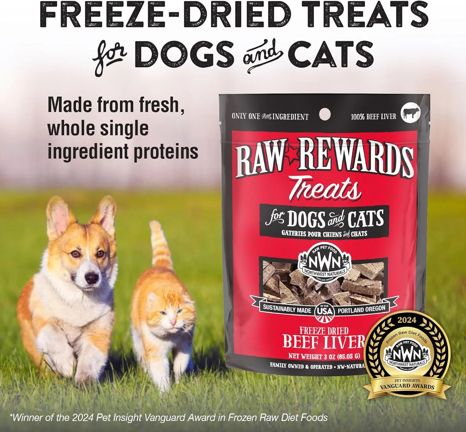 Northwest Naturals Raw Rewards Freeze-Dried Beef Liver Treats for Dogs and Cats - Bite-Sized Pieces - Healthy, 1 Ingredient, Human Grade Pet Food, All Natural, Proudly Made in USA, 3 Oz - Image 2