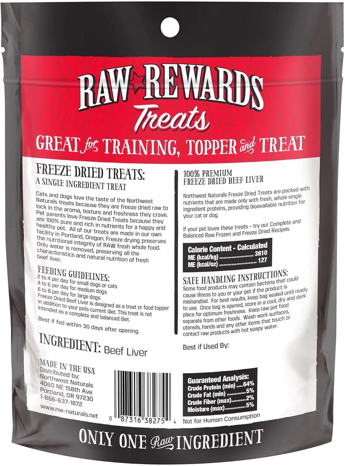 Northwest Naturals Raw Rewards Freeze-Dried Beef Liver Treats for Dogs and Cats - Bite-Sized Pieces - Healthy, 1 Ingredient, Human Grade Pet Food, All Natural, Proudly Made in USA, 3 Oz - Image 7
