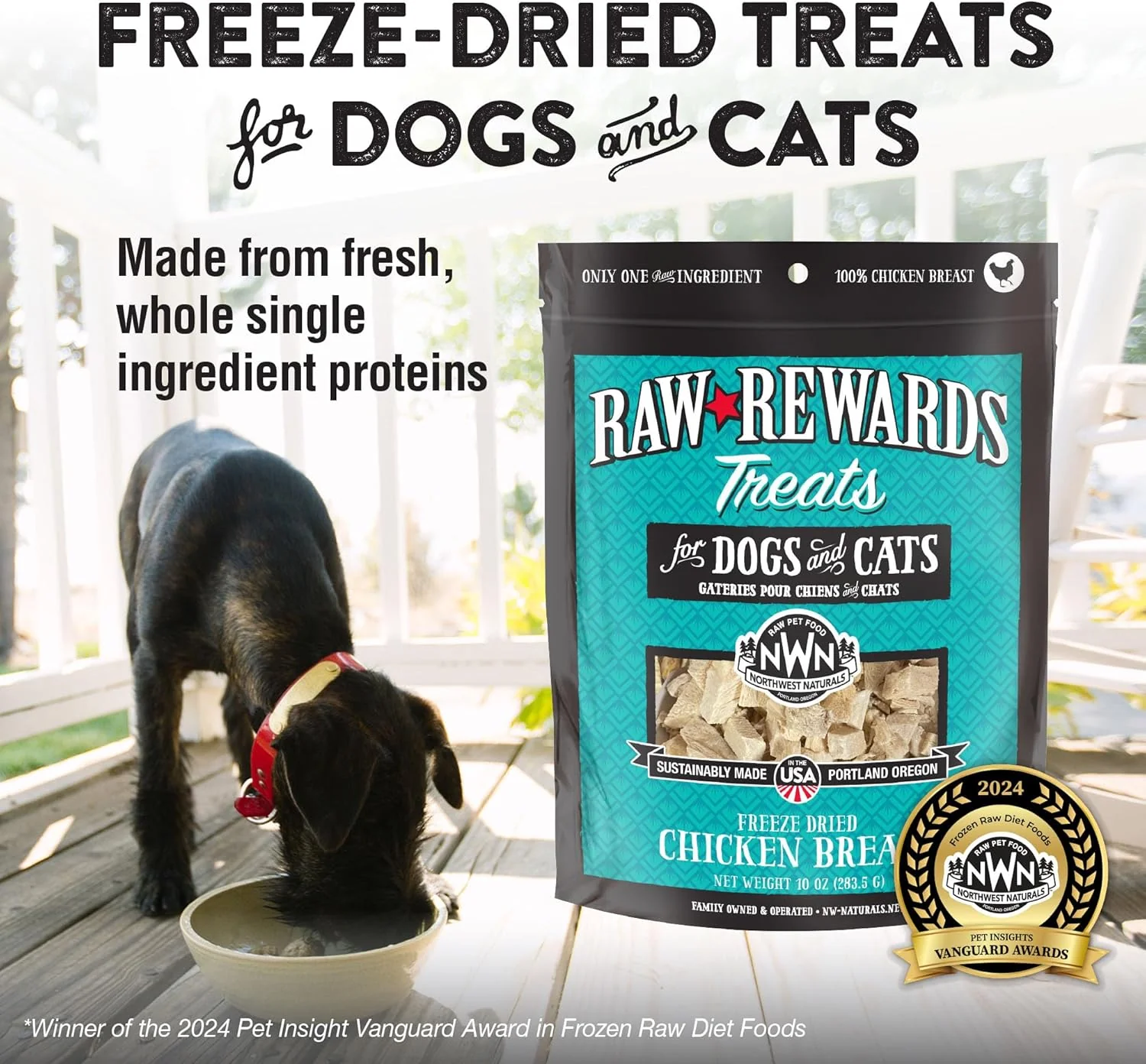 Northwest Naturals Raw Rewards Freeze-Dried Chicken Breast Treats for Dogs and Cats - Bite-Sized Pieces - Healthy, 1 Ingredient, Human Grade Pet Food, All Natural, Proudly Made in USA - Image 2