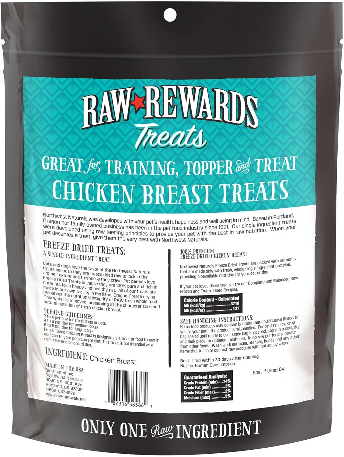 Northwest Naturals Raw Rewards Freeze-Dried Chicken Breast Treats for Dogs and Cats - Bite-Sized Pieces - Healthy, 1 Ingredient, Human Grade Pet Food, All Natural, Proudly Made in USA - Image 7