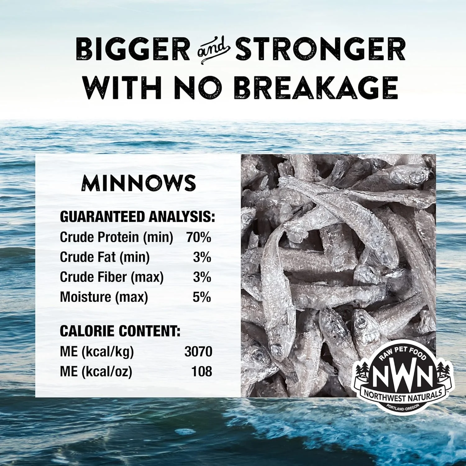 Northwest Naturals Raw Rewards Freeze-Dried Minnow Treats for Dogs and Cats - Bite Sized Pieces - Grain Free - 1 Ingredient - Healthy - Human Grade - All Natural - USA Made - 1 Oz - Image 3
