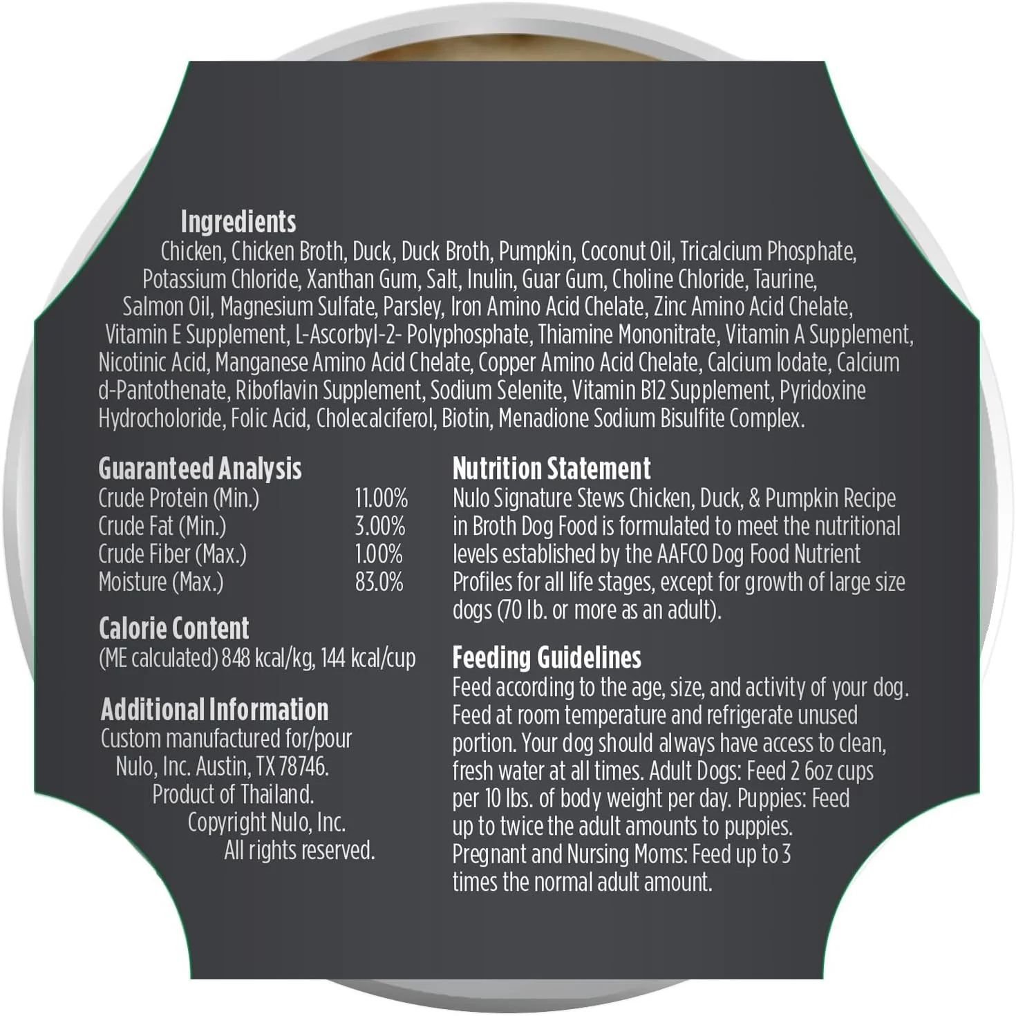 Nulo Dog Signature Stew Chicken, Duck, & Pumpkin in Broth, 6 Ounce, Pack of 16 - Image 3