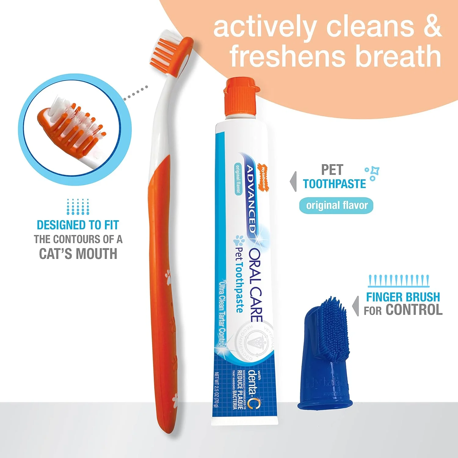 Nylabone Advanced Oral Care Cat Dental Kit Original - Image 2