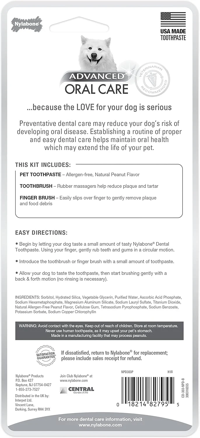 Nylabone Advanced Oral Care Natural Dog Dental Kit Peanut Flavor - Image 6