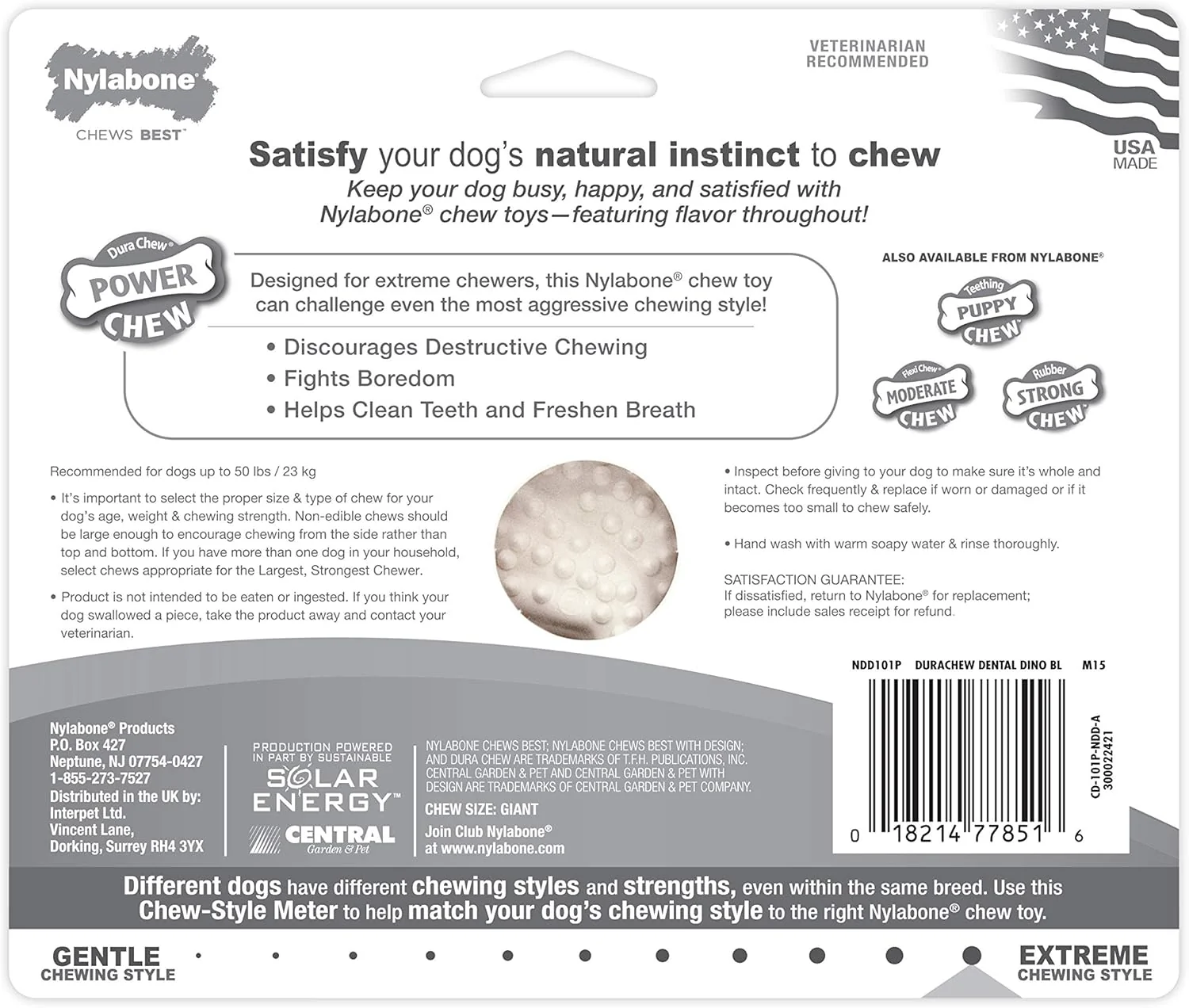 Nylabone Durable Dental Dinosaur Dog Chew - Image 7
