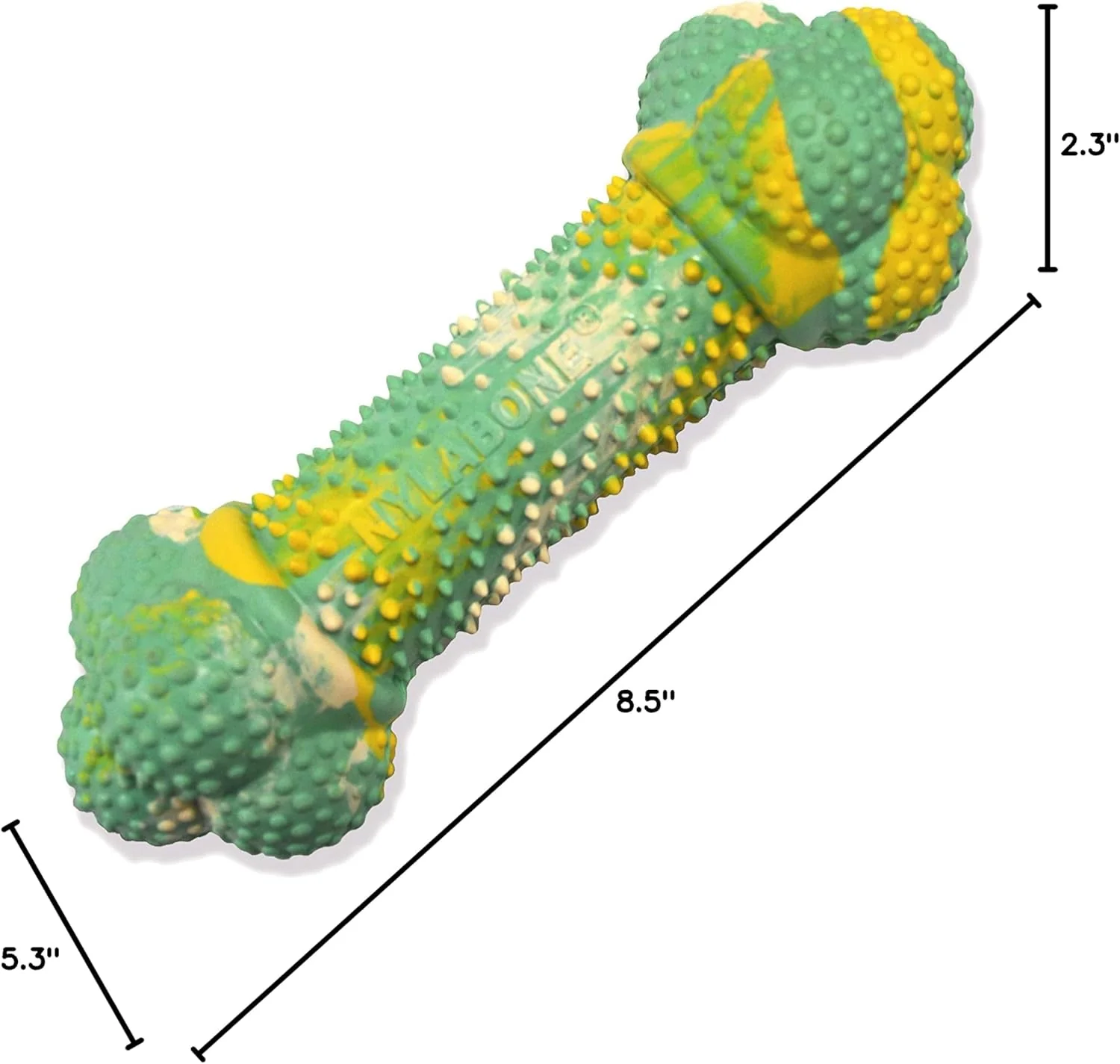 Nylabone Flavor Frenzy Barbell Puppy Chew Toy, Rubber Toys for Teething Puppies, Peanut Butter & Banana Flavor - Image 8