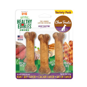 Nylabone Healthy Edibles Natural Dog Chews Long Lasting Chew Treats for Dogs, Roast Beef & Chicken - Image 9
