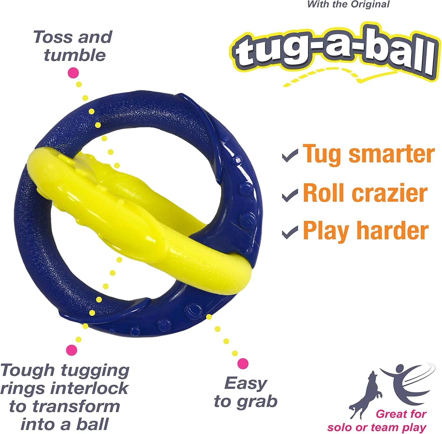 Nylabone Power Play Tug-a-Ball 2-in-1 Ball and Tug Toy, Play Toy for Dogs - Image 2
