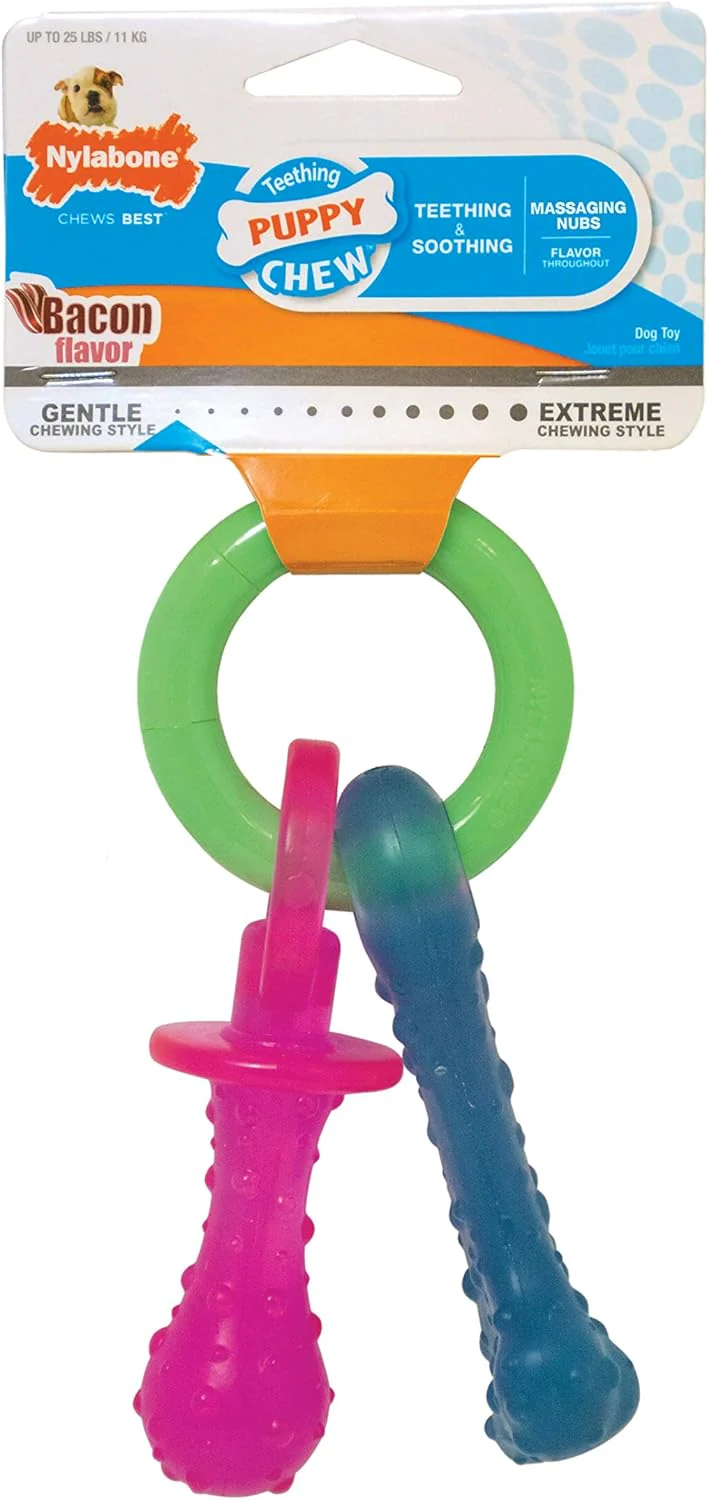 Nylabone Puppy Pacifier Chew Toy, Teething Toys for Puppies, Bacon Flavor - Image 10