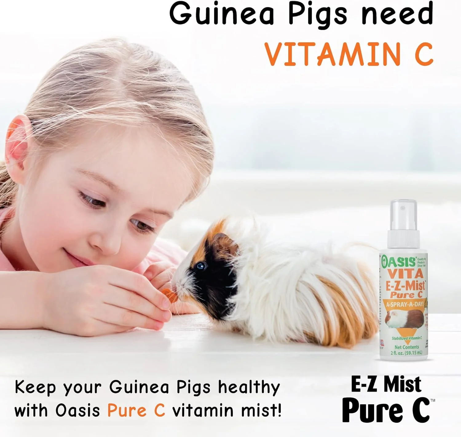Oasis Guinea Pig Pure C Vita E-Z Mist Supplement, 2 oz - Image 4