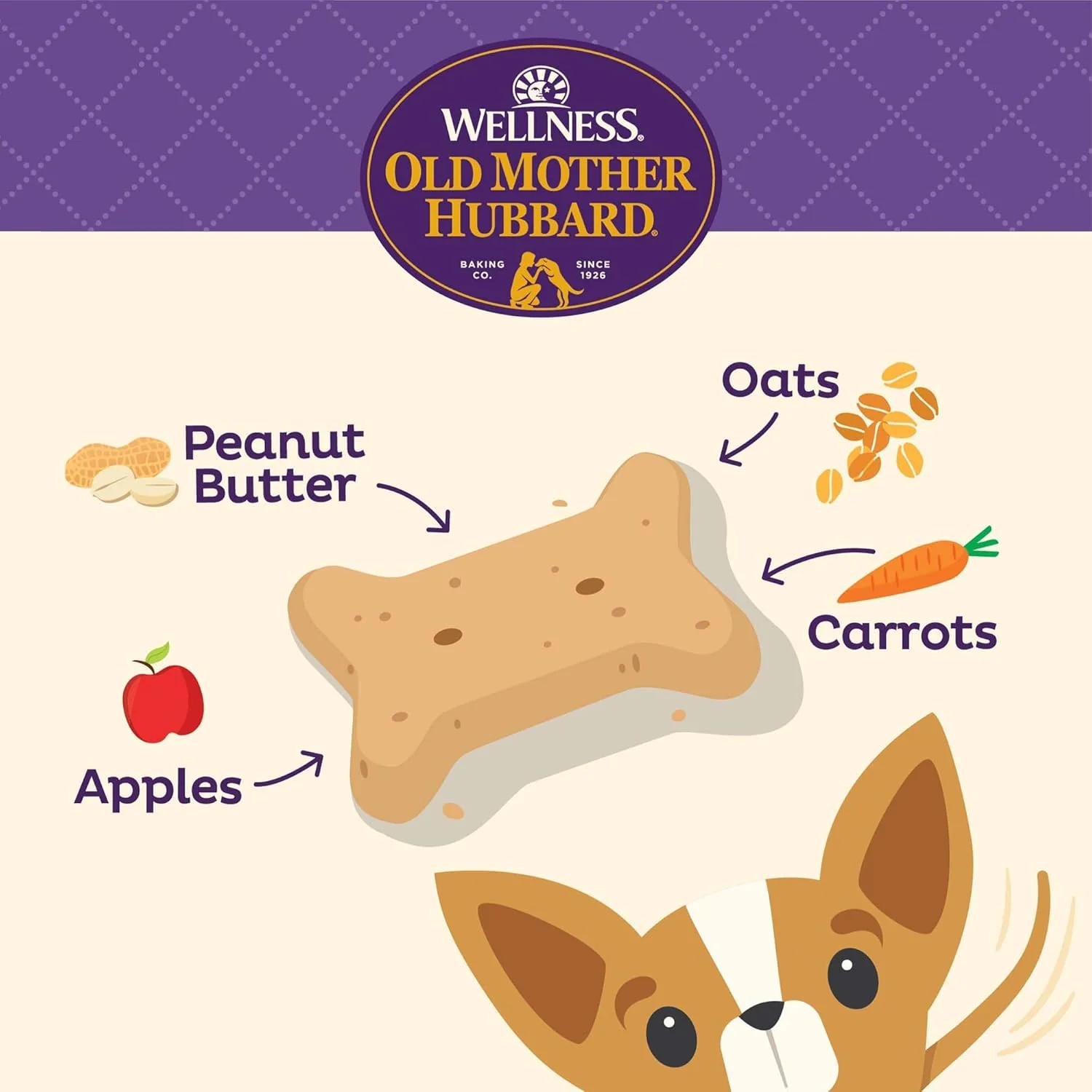 Old Mother Hubbard by Wellness Classic P-Nuttier Natural Dog Treats, Crunchy Oven-Baked Biscuits, Ideal for Training, Mini Size - Image 2