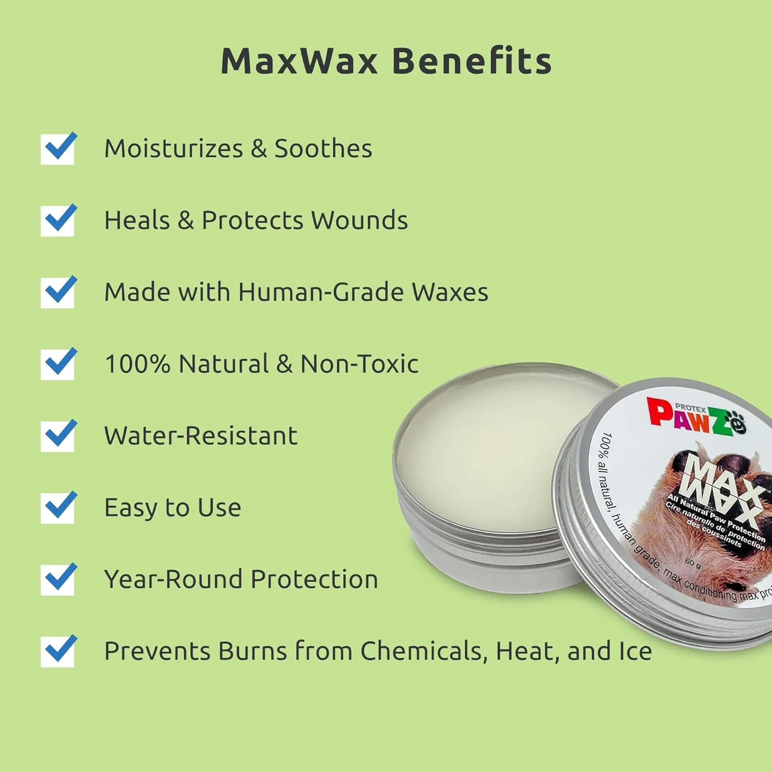 Pawz Protex Pawz Maxwax Natural Moisturizing Paw Protector Balm With Vitamin E For Puppies And Adult Dogs - 60 G (Pack Of 1) - Image 4