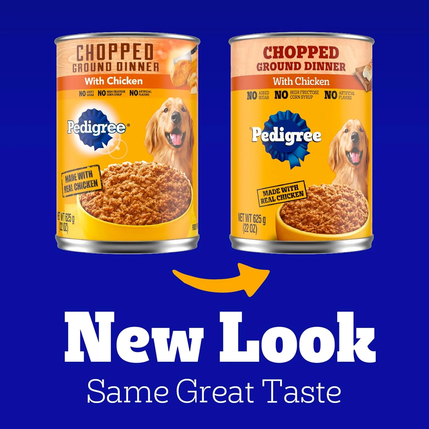 Pedigree Chopped Ground Dinner Adult Canned Soft Wet Dog Food Chicken Flavor, 22 oz. Cans  EA - Image 2