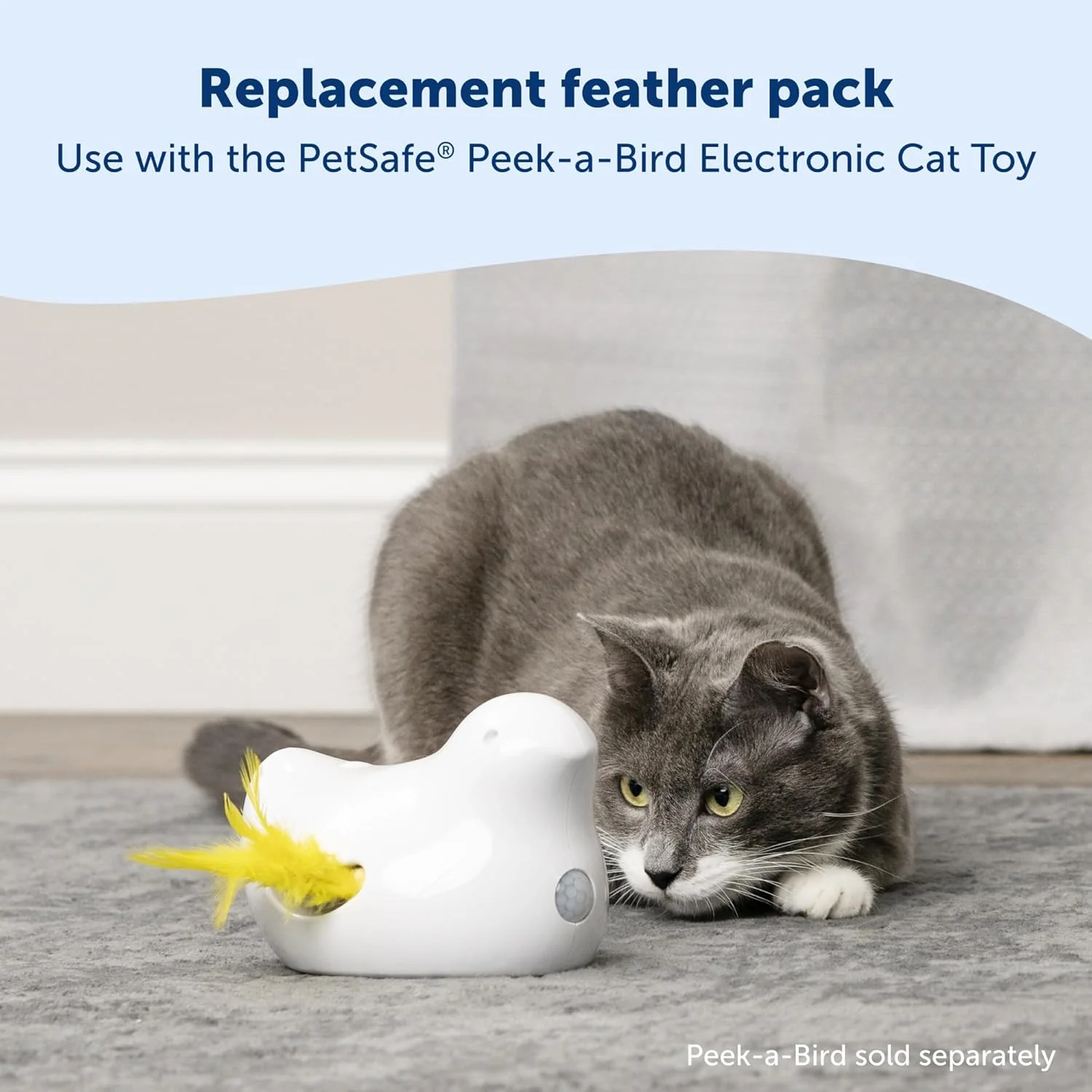 Peek-A-Bird Cat Toy Replacement Feathers – 2 Pack Refill Parts – Interactive Teaser Toy for Indoor Cats - Image 2
