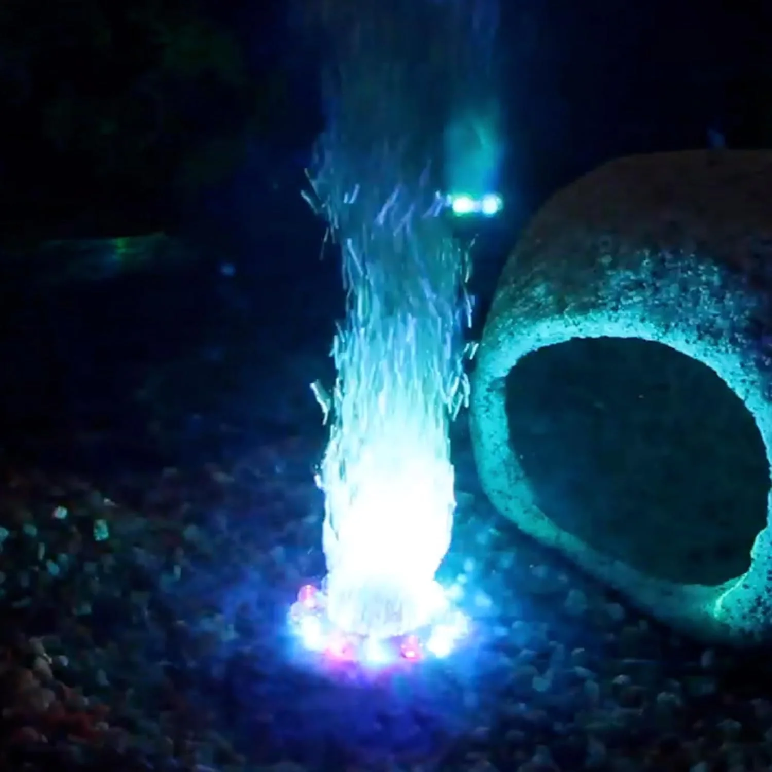 Penn-Plax Cascade Multi-Colored Rainbow LED Air Stone – Great Bubbler for Freshwater & Saltwater Aquariums – 2.5” Diameter - Image 8