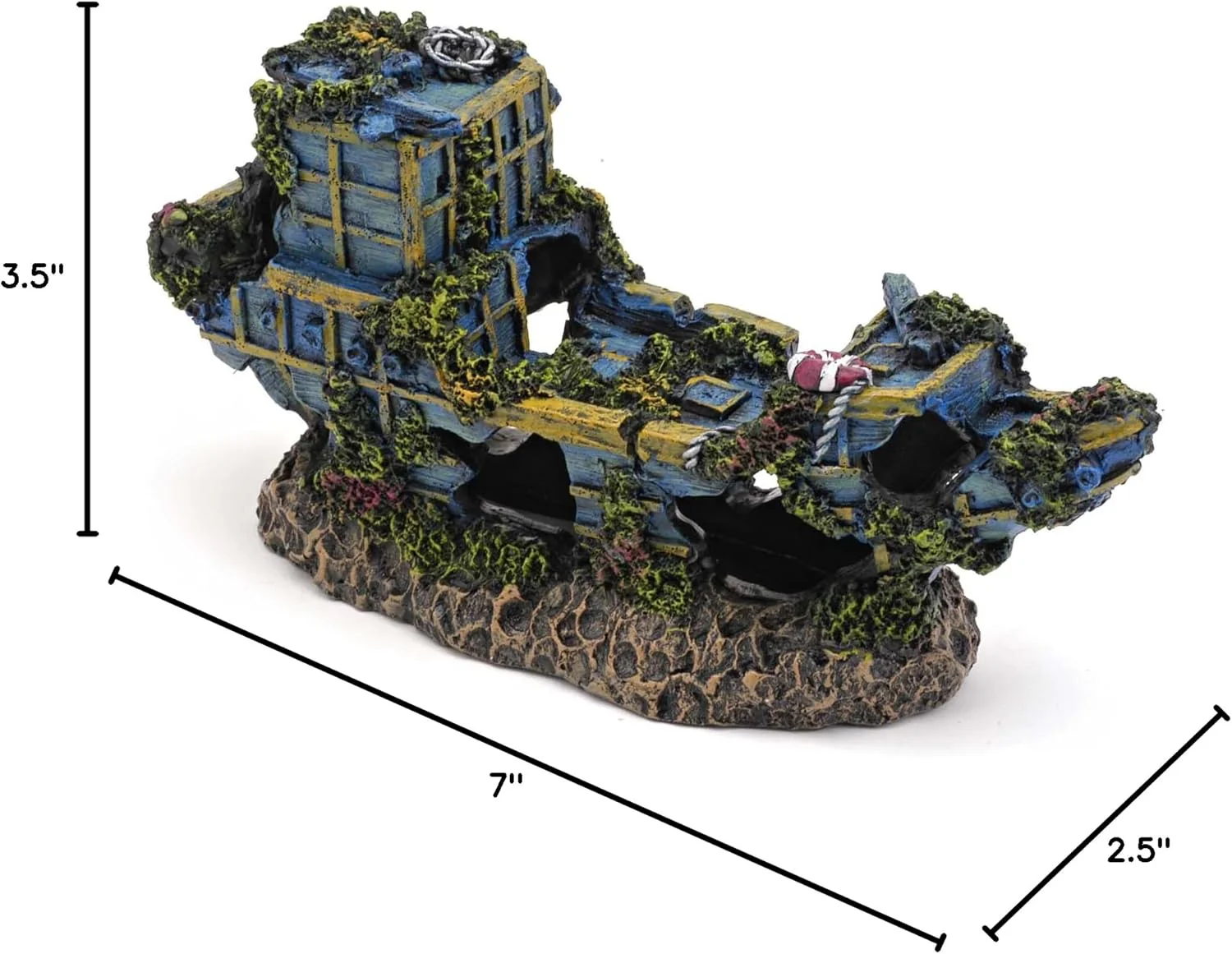Penn-Plax RR930 Pirate Treasure Ship, Small - Image 3