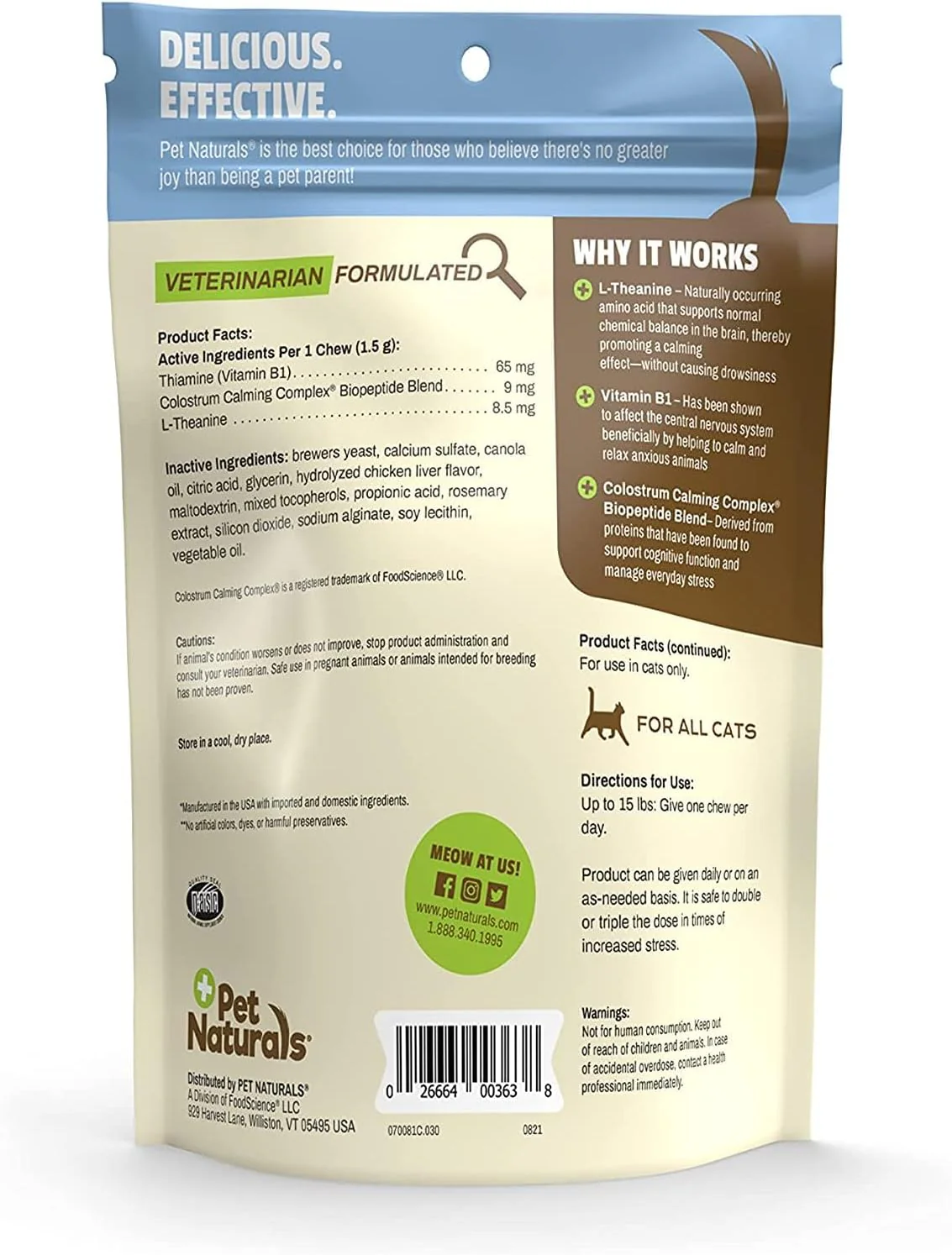 Pet Naturals Calming Chews for Cats, 30 Chews - Behavioral Support and Anxiety Relief for Travel, Boarding, Vet Visits and High Stress Situations - Image 2