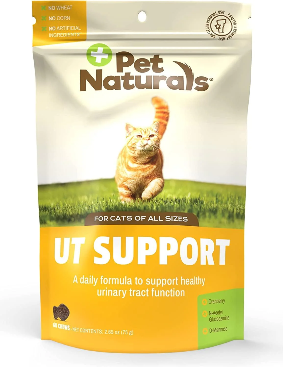 Pet Naturals UT Support Urinary Tract Supplement for Cats, 60 Chews