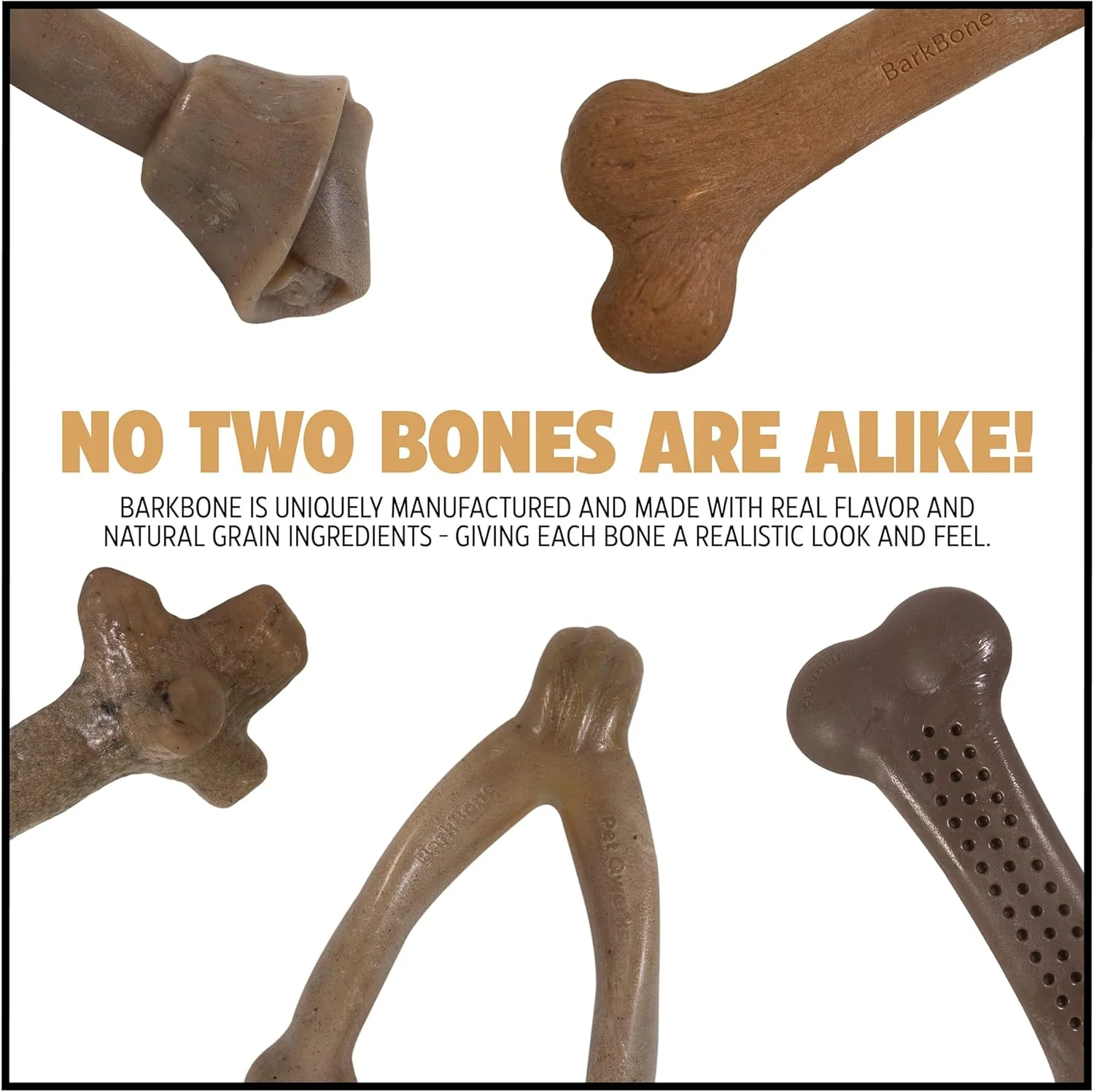 Pet Qwerks Wishbone BarkBone - Nylon Chew Toy for Aggressive Chewers - Bacon Flavor - Image 3
