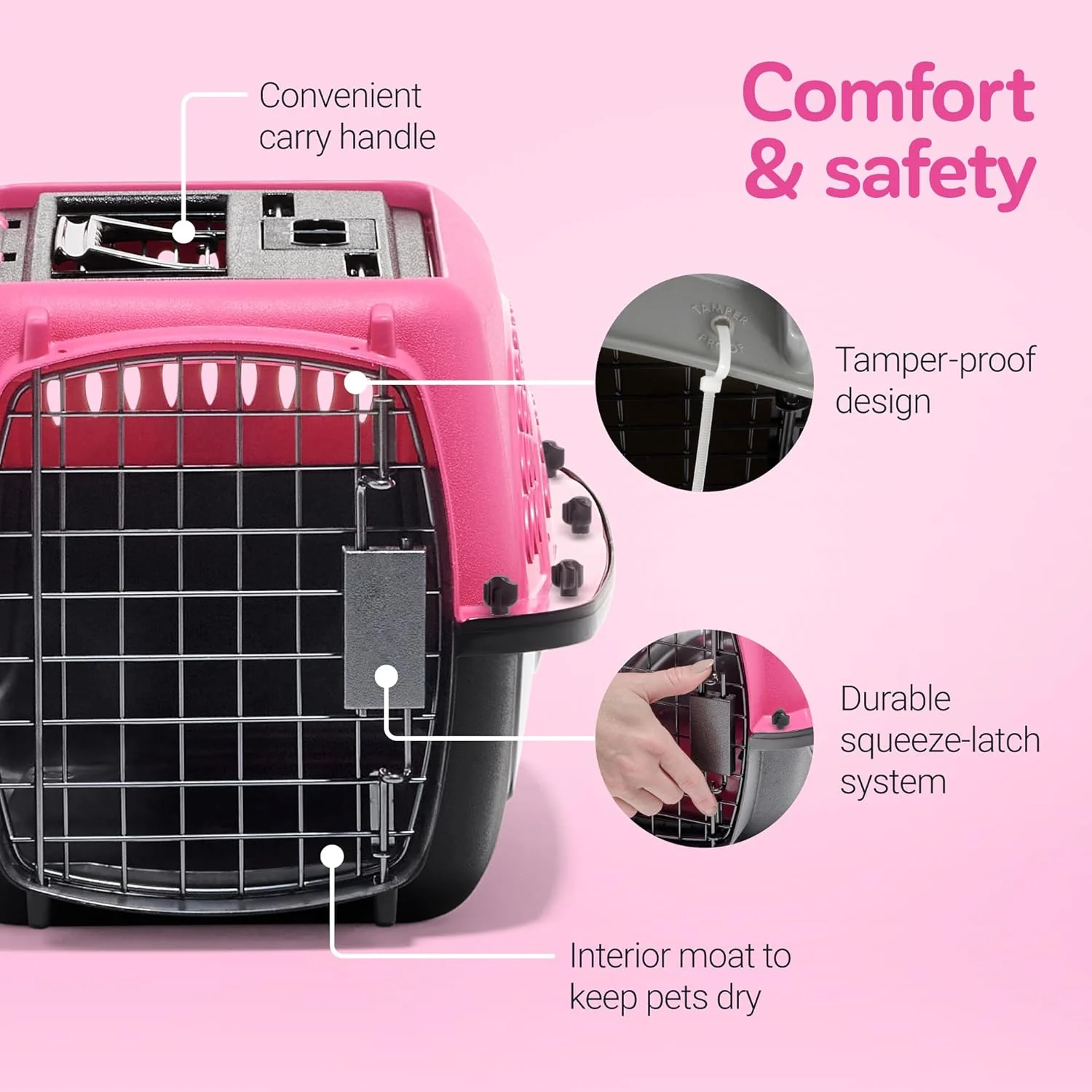 Petmate Dog Crates for Small Dogs & Cat Carriers, Two-Door Plastic Pet Kennel, Top & Front Loading, Made in USA - Image 6