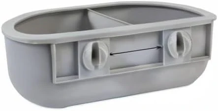 Petmate Double Diner Kennel Bowl, Gray, Small - Image 3