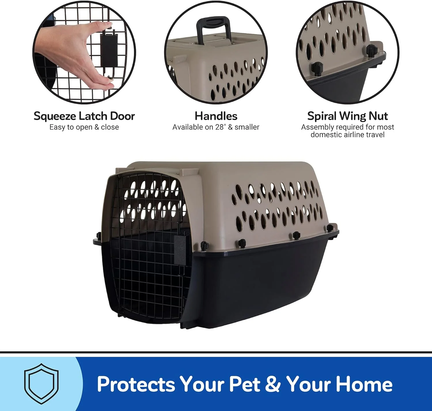 Petmate Vari Dog Kennel - Portable Crate for Pets - Airline-Friendly Pet Carrier - Durable Plastic Shell - For Home and Travel - Made in USA - Image 4