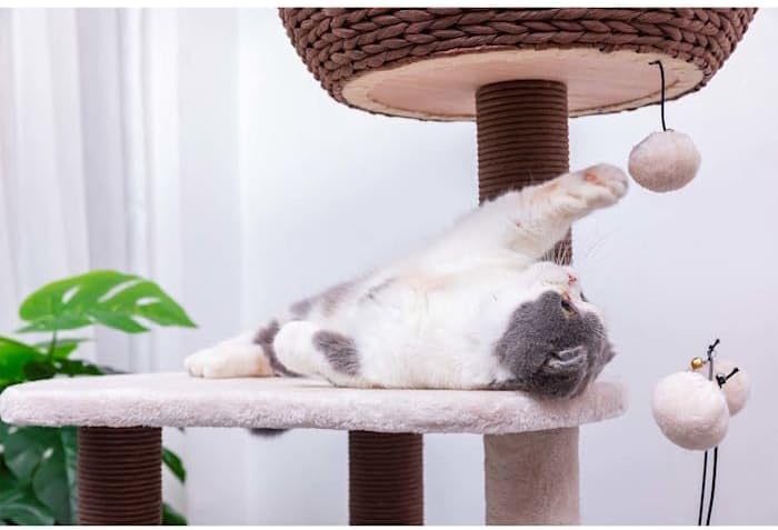 PetPals Group Quartz Handwoven Eco-Friendly Cat Tree with Paper Rope Scratching Posts, 36" H - Image 7