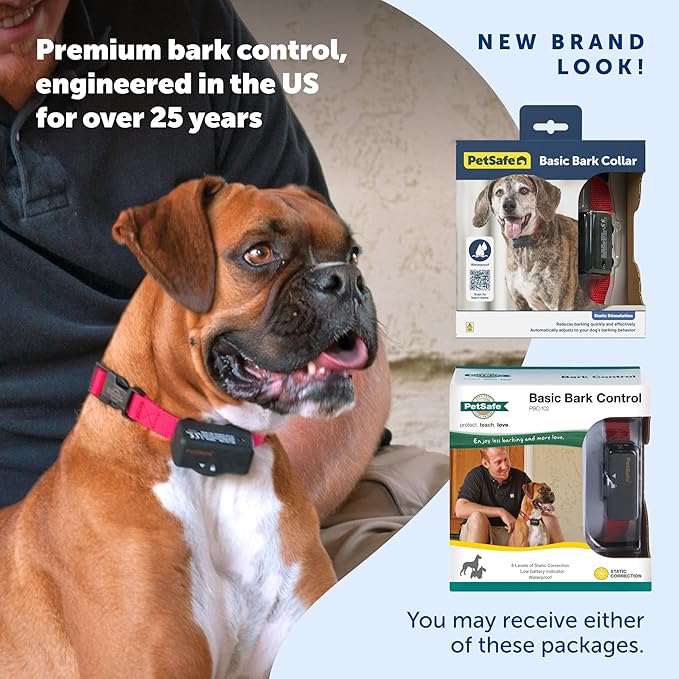PetSafe Basic Bark Control Collar for Dogs 8 lb. and Up, Anti-Bark Training Device, Breeds, Waterproof, Static Correction, Canine - Automatic Dog Training Collar to Decrease Barking - Image 3