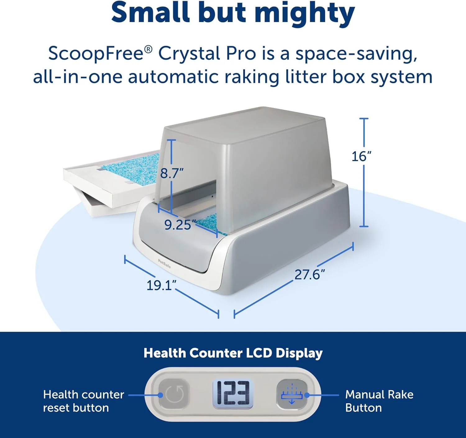 PetSafe ScoopFree Crystal Pro Self Cleaning Cat Litter Box, Front-Entry, Includes 1 Disposable Crystal Litter Tray - Image 3