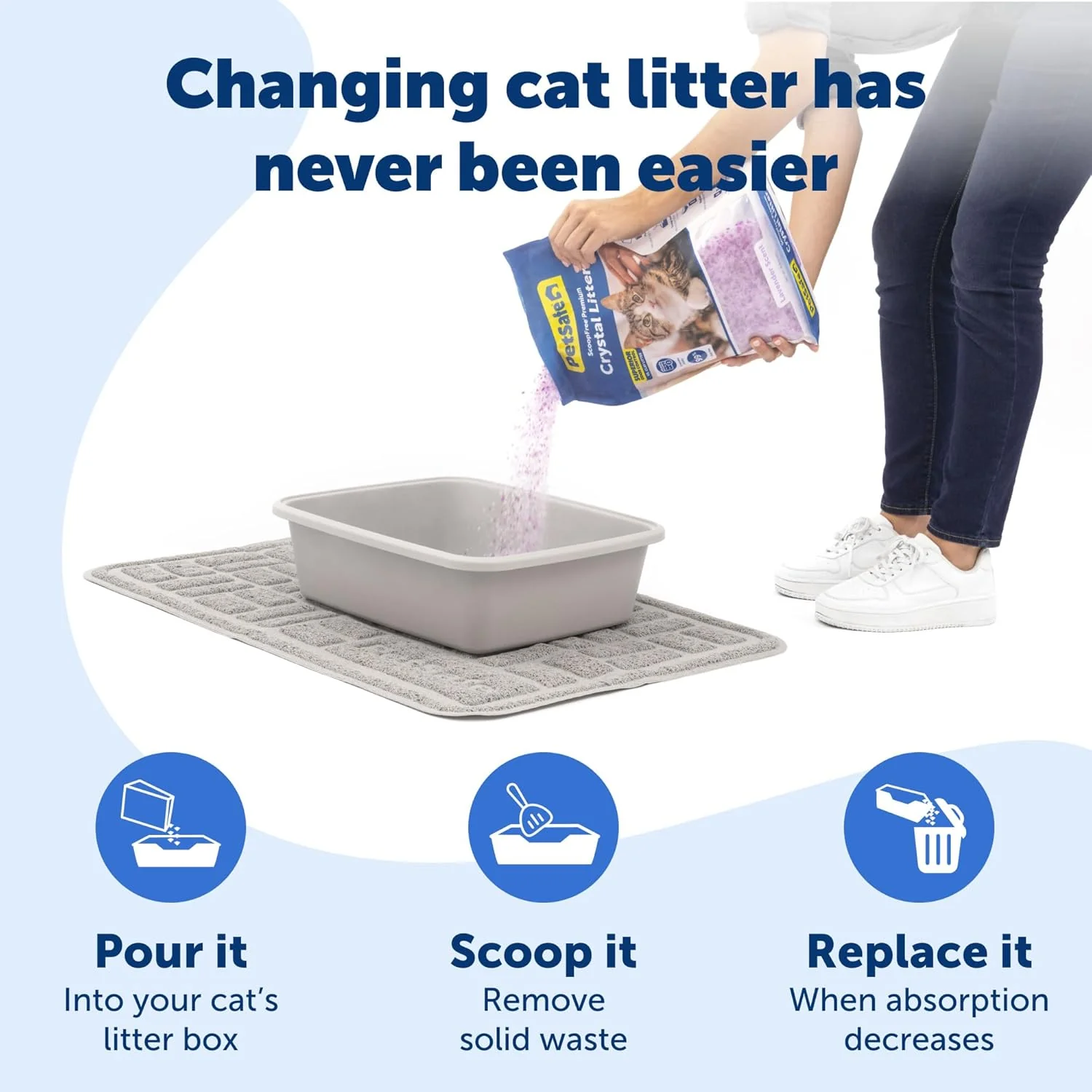 PetSafe ScoopFree Odor Control Crystal Cat Litter, Lavender Scent, 8 Lb Bag - Image 4