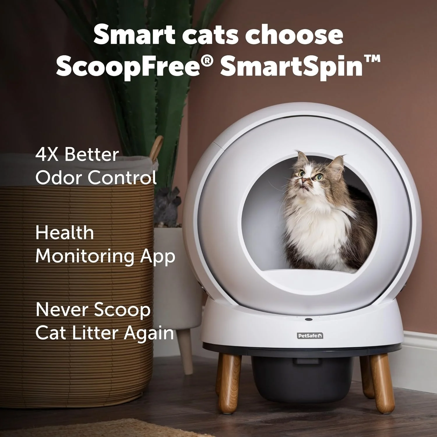 PetSafe ScoopFree SmartSpin Self-Cleaning Cat Litter Box - Advanced Odor Control Technology, App Controlled with Health Monitoring - Image 2