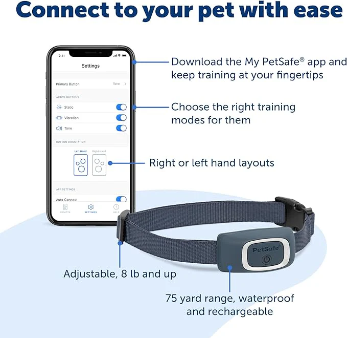 PetSafe Smart Dog Training Collar – Uses Smartphone as Handheld Remote Control – Tone, Vibration, 1-15 Levels of Static Stimulation – Bluetooth Wireless System – All in One Pet Training Solution - Image 2