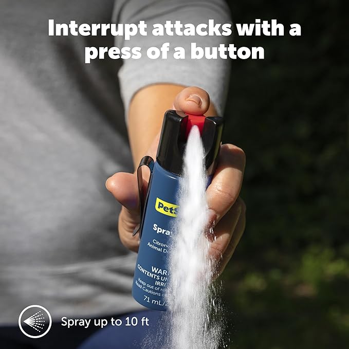 PetSafe SprayShield Animal Deterrent Spray (2.4 Oz / 71 ML) Dog Spray Self Defense Compact Design for Portability, Belt Clip for Easy Carry, Releases Surprising Burst, Citronella - Image 3