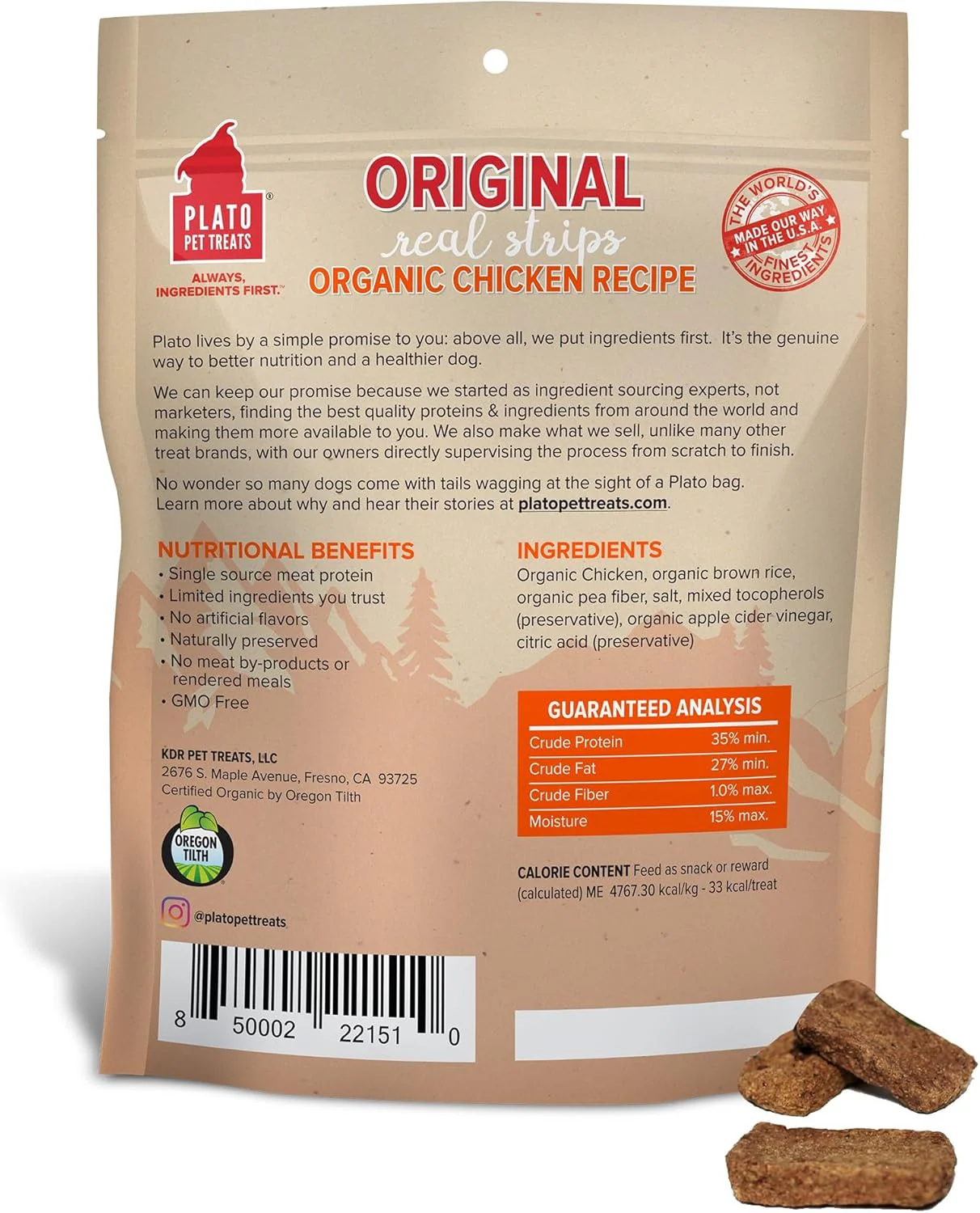 PLATO Original Real Strips Organic Chicken - Image 2