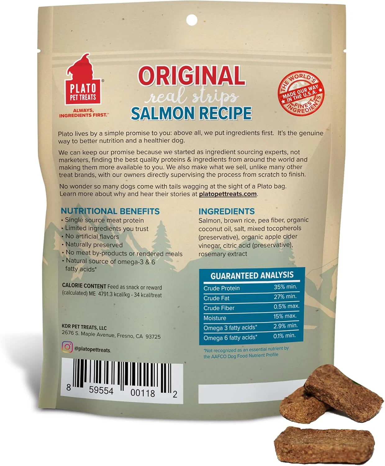 PLATO Original Real Strips Salmon 6oz - Image 2