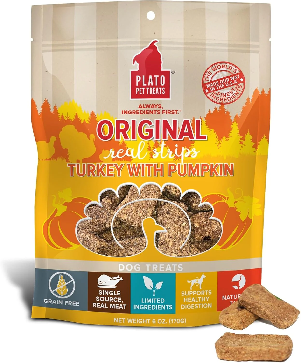 PLATO Original Real Strips Turkey & Pumpkin , Natural - Image 9