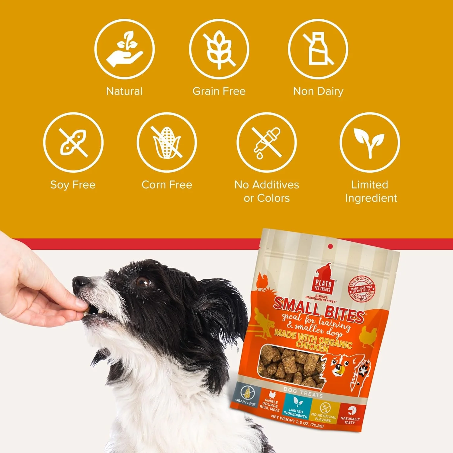 PLATO Small Bites Dog Treats, Natural Bite Sized Real Meat & Chicken Flavor, Grain Free & High in Protein, Air Dried Authentic Ingredients, 2 Calories Per Treat, Made in the USA - Image 7