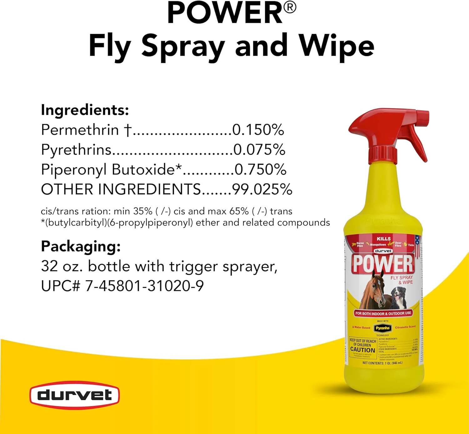 POWER® Fly Spray &amp; Wipe – Citronella Scented Insect Control - Image 5
