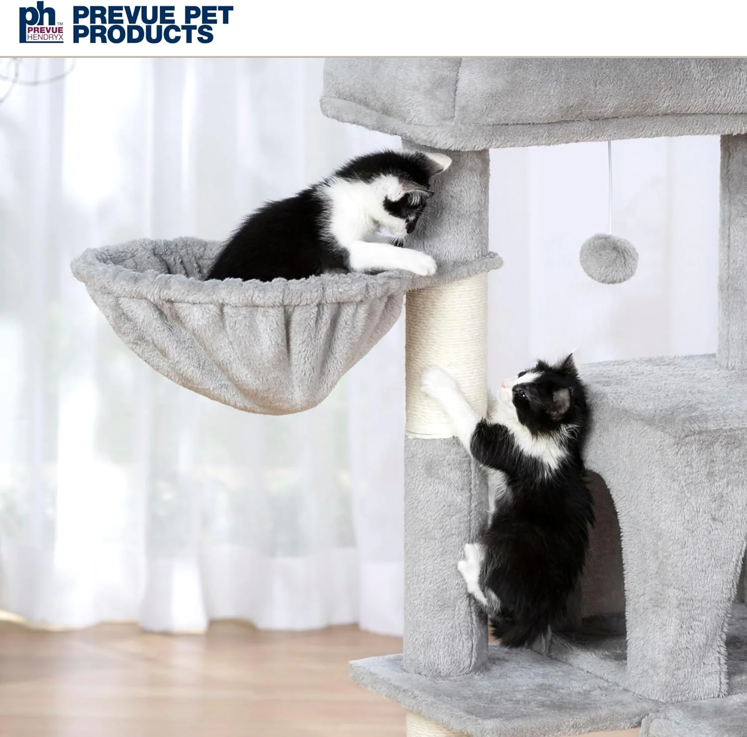 Prevue Pet Products Kitty Power Paws Comfy Kitty Cat Tower in Gray - Image 6