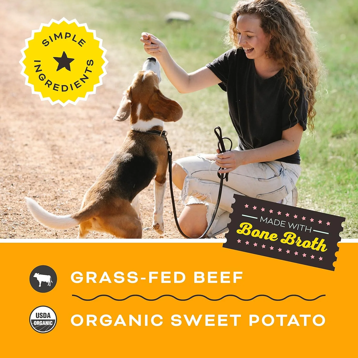 Primal Beef Jerky Dog Treats Made with Beef Bone Broth, Give Pieces a Chance, Training Treat for Dogs, 4 oz - Image 3