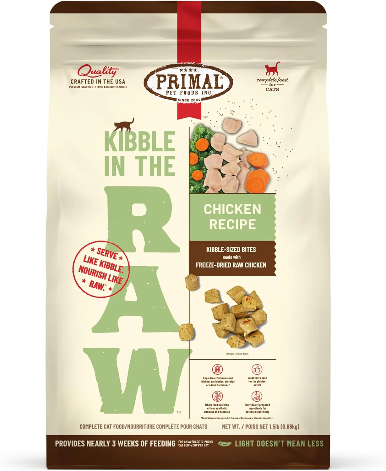 Primal Cat Kibble in The Raw Chicken Recipe
