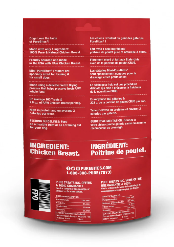 PureBites Mini Chicken Freeze Dried Dog Treats, 1 Ingredient, Made in USA - Image 2