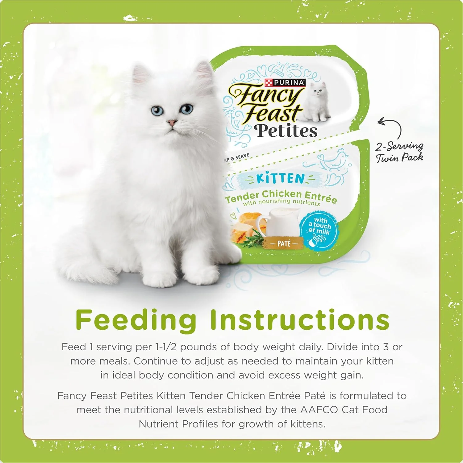 Purina Fancy Feast Petites Tender Chicken Entree Pate Gourmet Wet Kitten Food - (Pack of 12) 2.8 oz. Tubs - Image 3