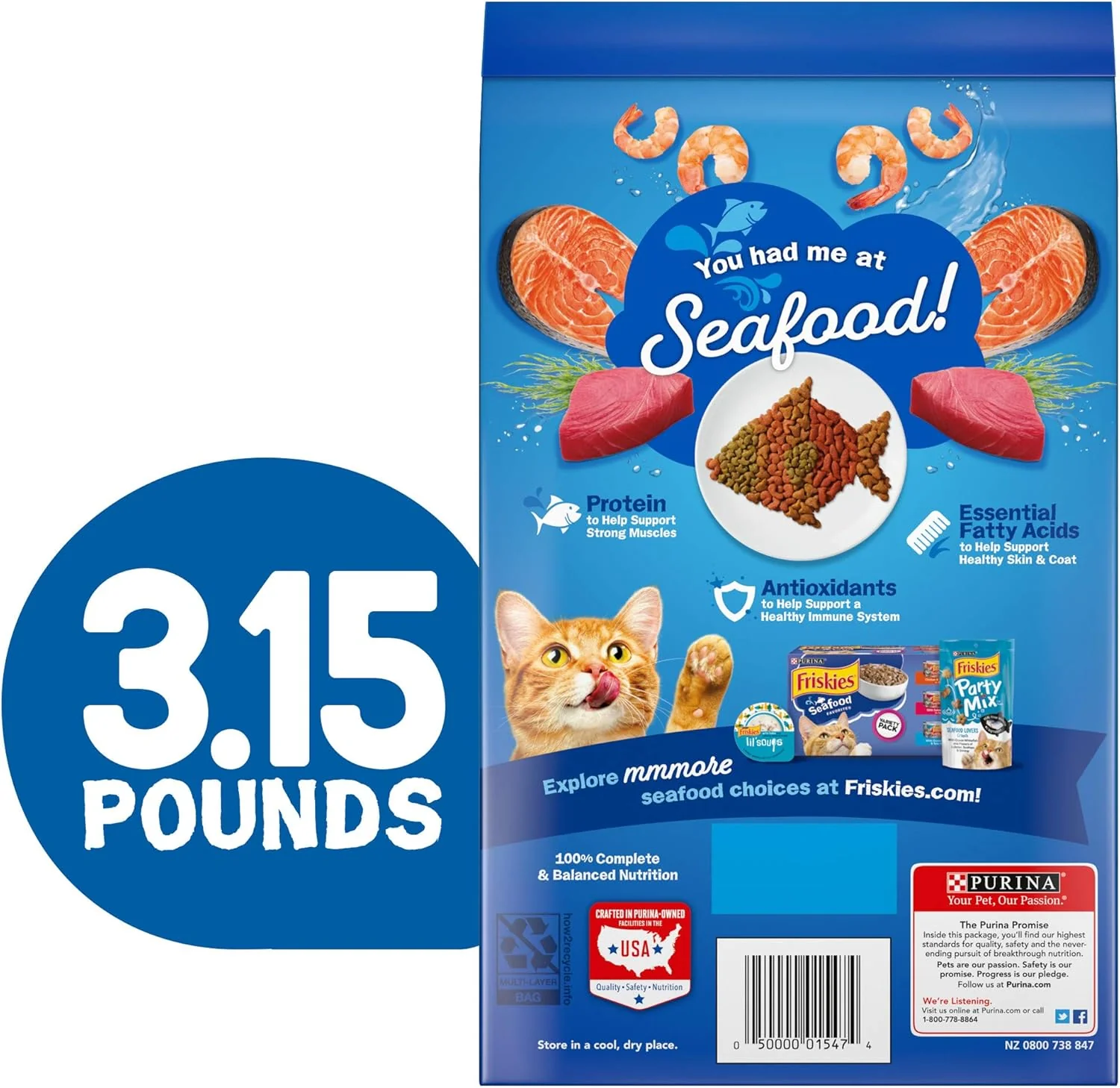 Purina Friskies Dry Cat Food, Seafood Sensations - 3.15 lb. Bags - Image 6