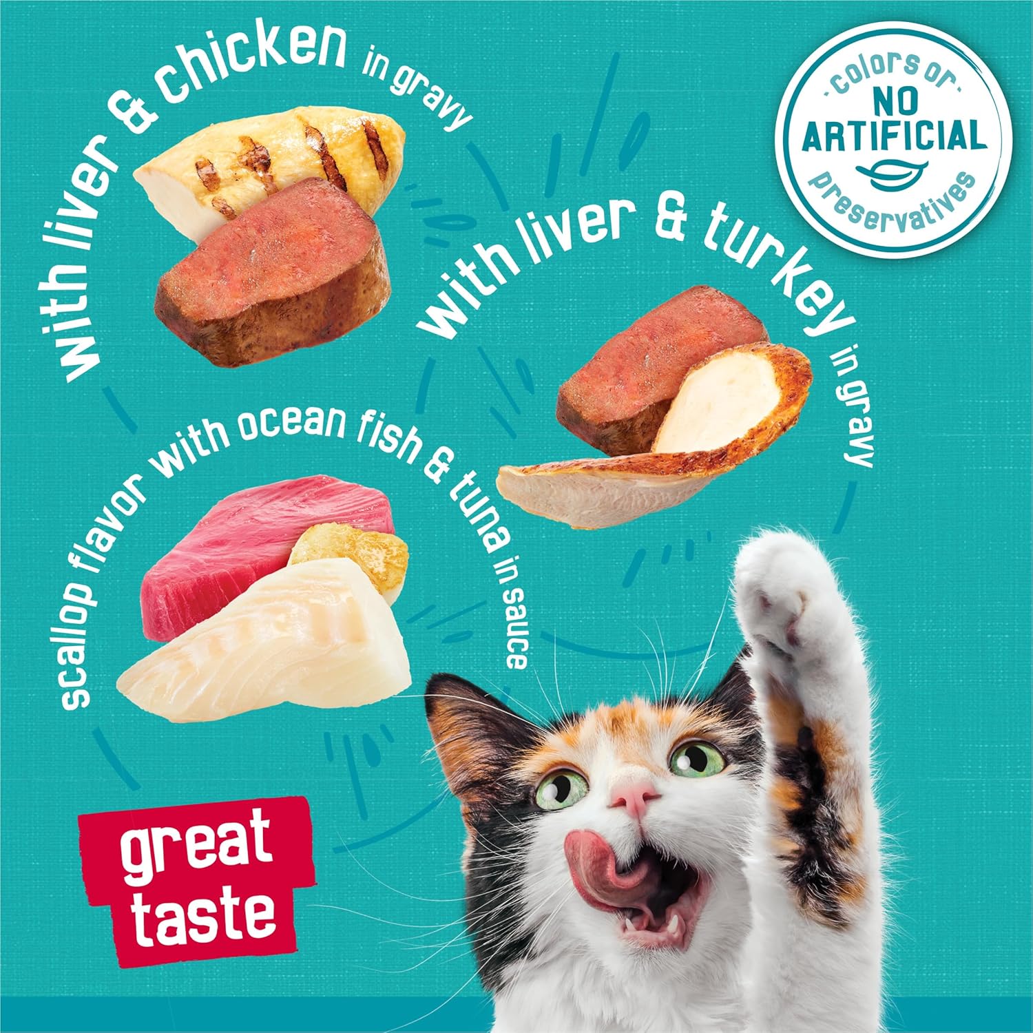 Purina Friskies Gravy Wet Cat Food Variety Pack, Tasty Treasures Prime Filets - (12) 5.5 oz. Cans - Image 3