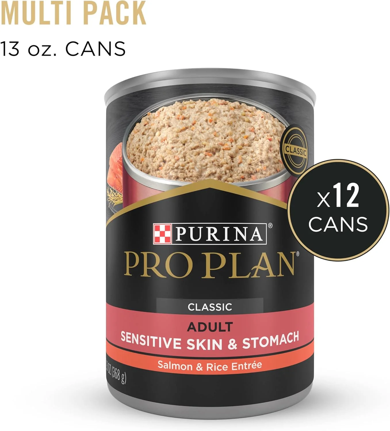 Purina Pro Plan Canned Dog Food, Sensitive Skin & Stomach Salmon & Rice, 13 oz, 12 Pack - Image 2