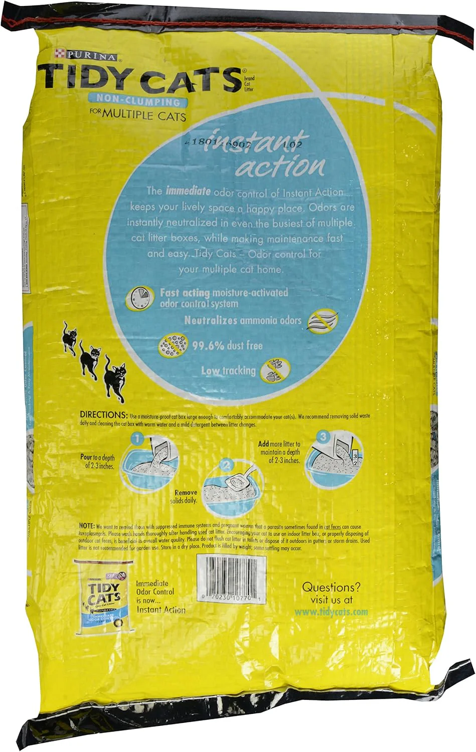 Purina Tidy Cats Non Clumping Cat Litter, 24/7 Performance Multi Cat Litte 20 lb - Image 3