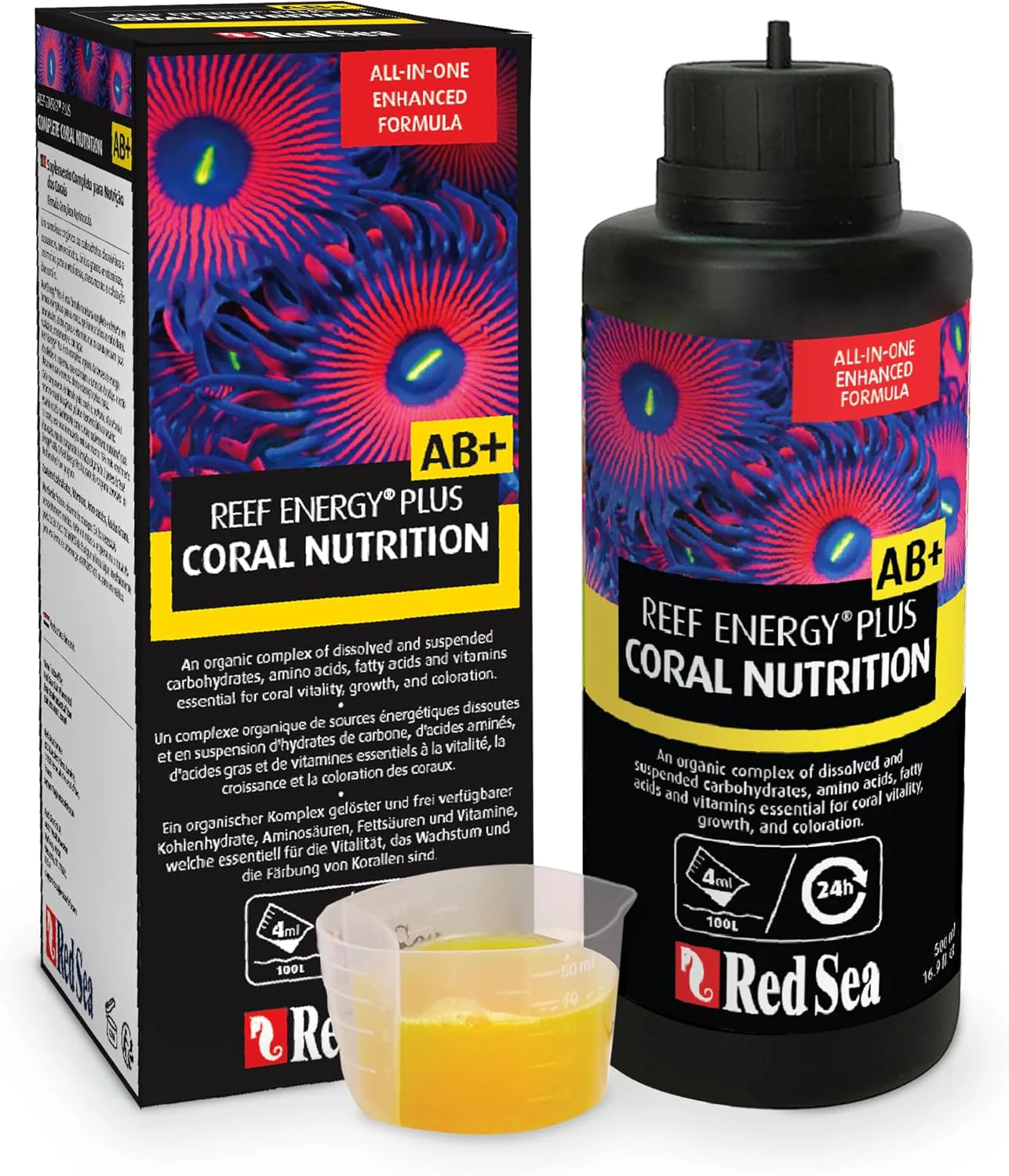 Red Sea Reef Energy Plus (AB+) All In One Coral Food for Saltwater Aquarium Marine Reef Tanks | Food for Soft, LPS, SPS, and Non-Photosynthetic Corals - Image 2
